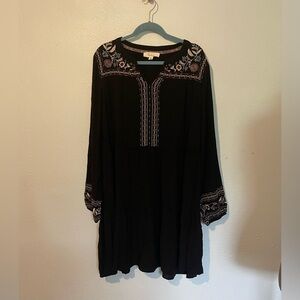 Women’s boho floral embroidered long sleeve dress size 2X